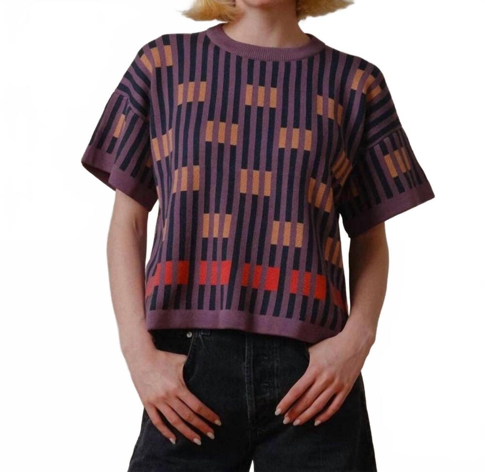 NEW THE ENDERY bauhaus short sleeve sweater tee in rhodolite